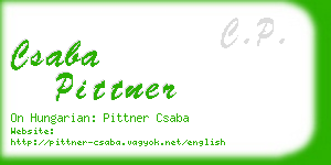 csaba pittner business card